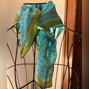 Armani Exchange Aqua and Lime Scarf 20”x20”